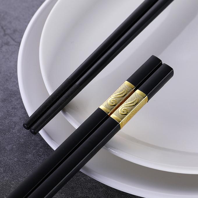 再使用可能な合金の箸24cmの長い正方形のヘッド中国のヌードルの寿司の箸 1