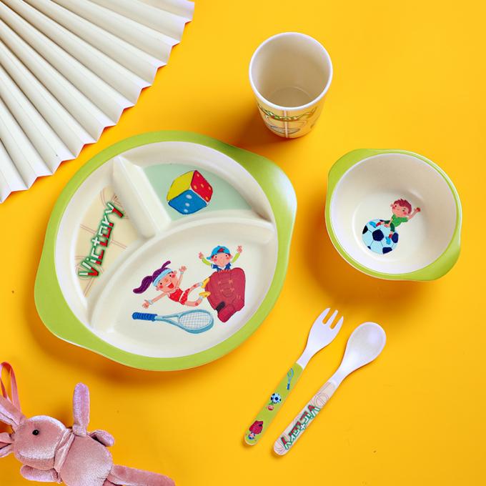 食品等級のメラミン子供のためのギフトとしてタケ繊維テーブルウェア 1