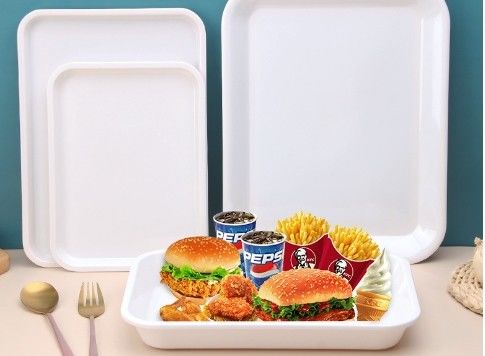 良い価格 オーダーメイド 白色 メラミンの食器 大皿 キッチン ファーストフード用 食器 オンライン
